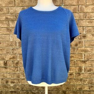 Royal blue vintage knit top